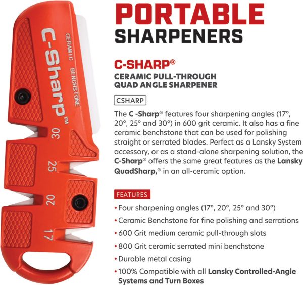 Lansky C-Sharp Ceramic Sharpener 4.25" Orange