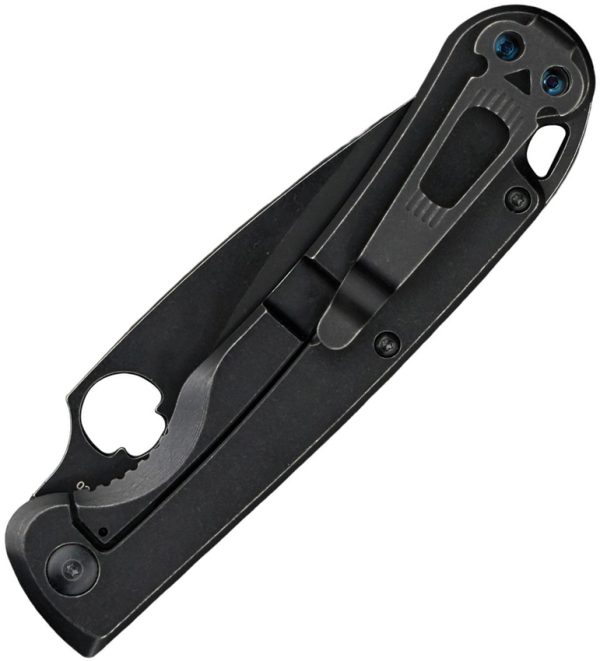 Daggerr Knives Zhalo Framelock Folding Knife Black 3.88" D2