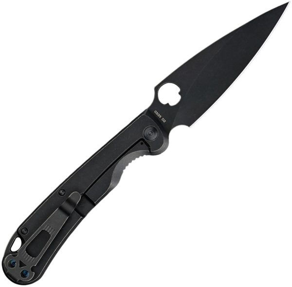 Daggerr Knives Zhalo Framelock Folding Knife Black 3.88" D2