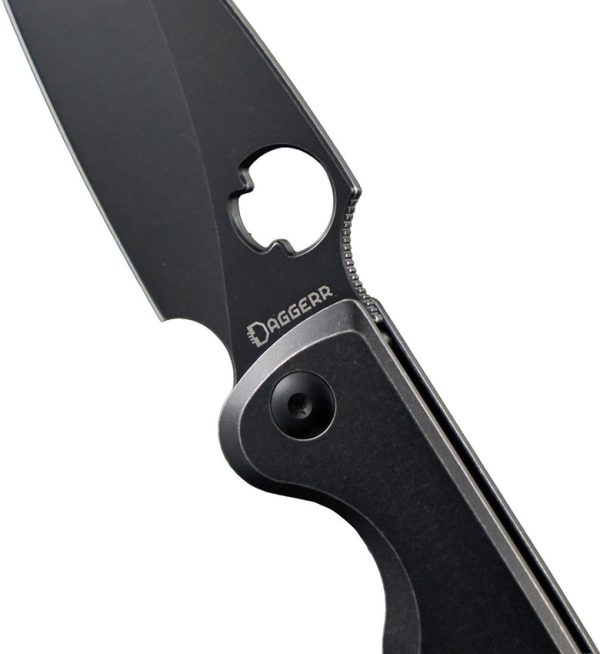 Daggerr Knives Zhalo Framelock Folding Knife Black 3.88" D2