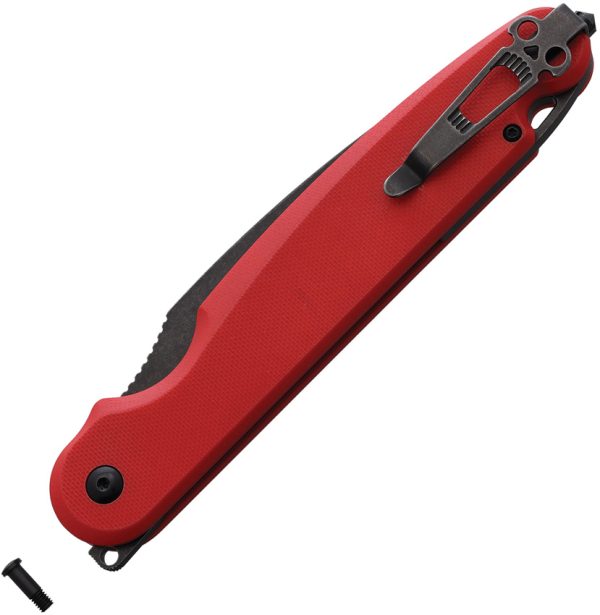 Daggerr Knives Parrot Button Lock Folding Knife Red 4.75in