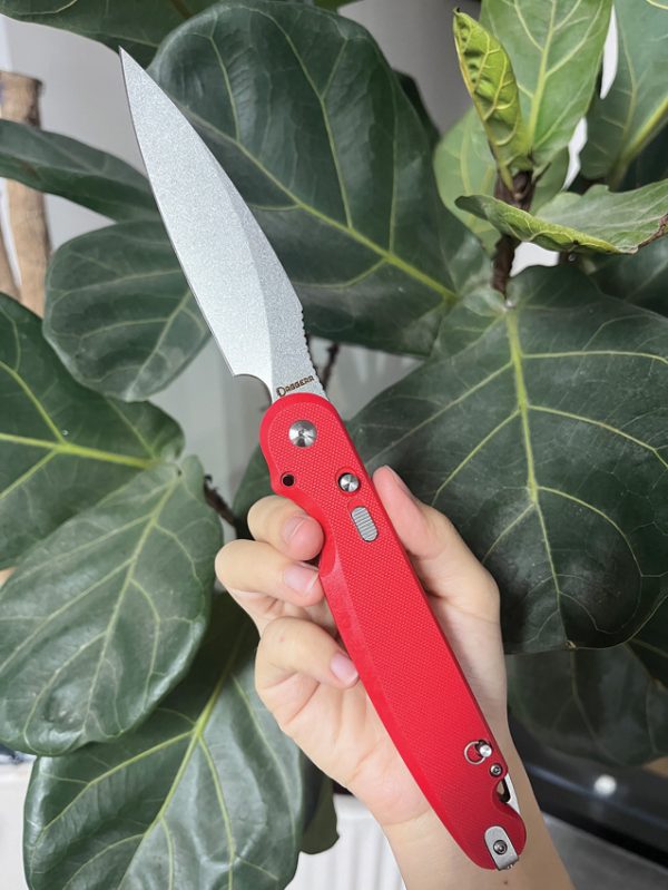 Daggerr Knives Parrot Button Lock Folding Knife Red 4.75" VG-10