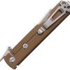 Daggerr Knives Higonokami Framelock Folding Knife - Brown, 3.5" Blade (DGRHGBRSW)