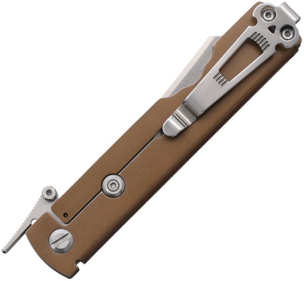 Daggerr Knives Higonokami Framelock Folding Knife - Brown, 3.5" Blade (DGRHGBRSW)