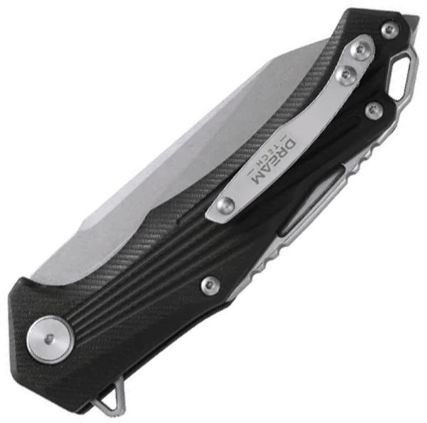 Dreamtech Linerlock Folding Knife 3.75" D2 Black G10
