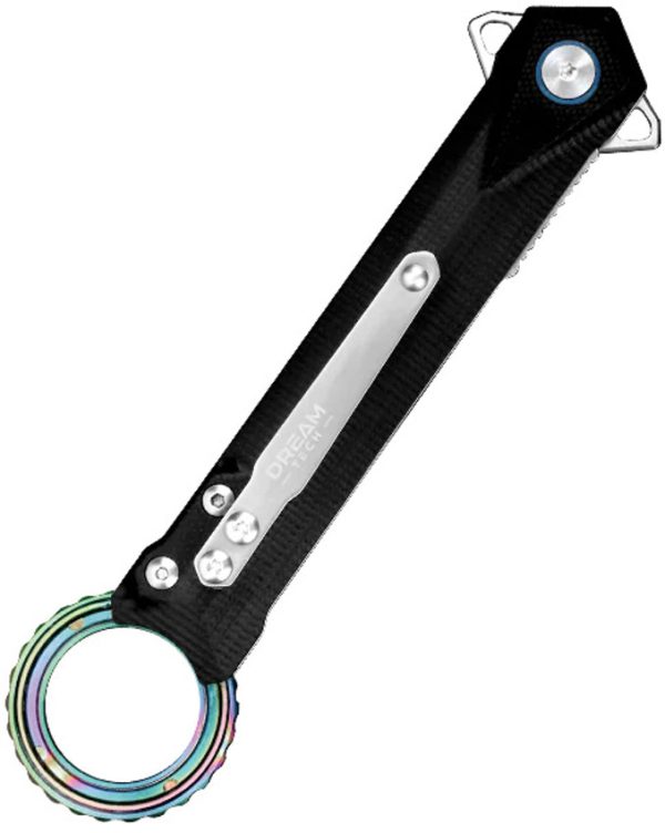 DTK3312GB_add_01 Dreamtech Linerlock G10 Black Folding Knife 3.38" D2 Tanto
