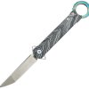 Dreamtech Linerlock Folding Knife D2 Tanto Black/White G10