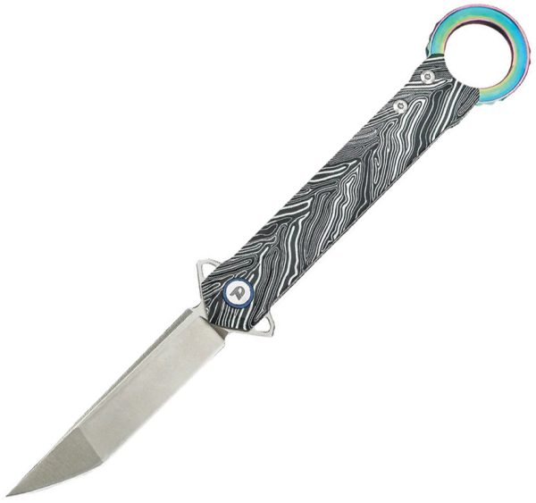 Dreamtech Linerlock Folding Knife D2 Tanto Black/White G10