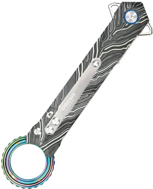 Dreamtech Linerlock Folding Knife D2 Tanto Black/White G10