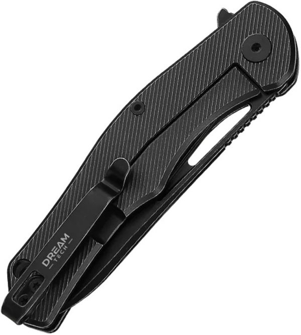 DTK3398TB_add_01 Dreamtech Framelock Ti Black Folding Knife 3.13" D2