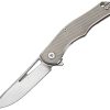 Dreamtech Framelock Folding Knife Gray Titanium D2 Steel