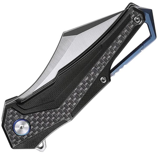Dreamtech Linerlock Folding Knife 3" D2 Black G10 Carbon Fiber