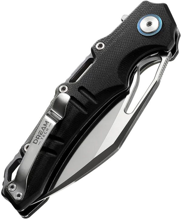 Dreamtech Linerlock Folding Knife 3.5" D2 Black Micarta