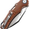 Dreamtech Linerlock Folding Knife 3.5" D2 Brown Micarta