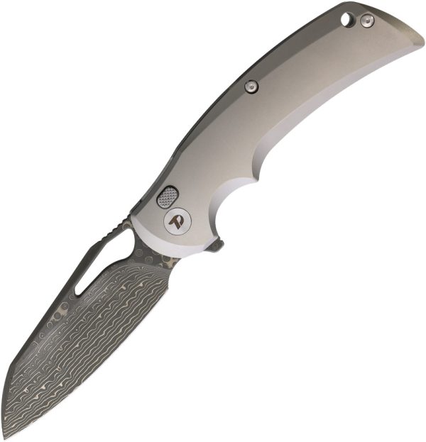 Button Lock Ti/Damascus