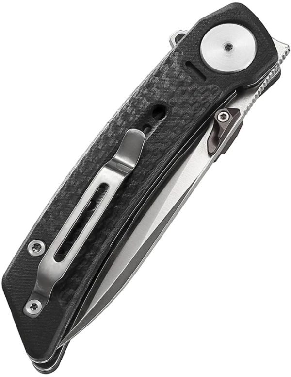 Dreamtech Linerlock Folding Knife 3.13" 14C28N Black G10