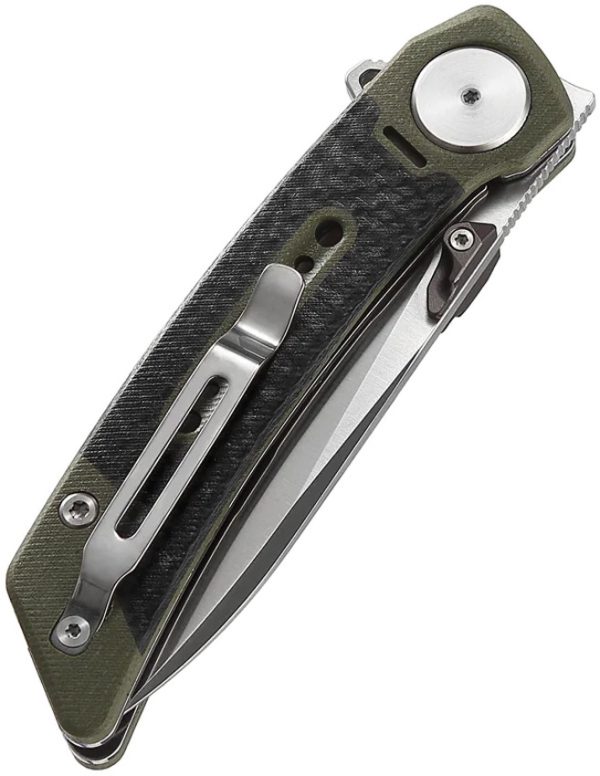 Dreamtech Linerlock Folding Knife 3.13" 14C28N Green G10