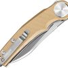 Dreamtech Linerlock Folding Knife 3.25in D2 Desert Tan G10