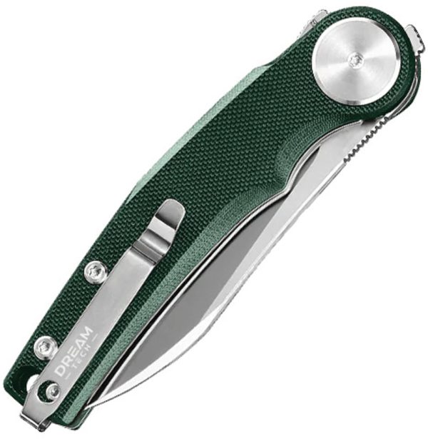 Dreamtech Linerlock Folding Knife 3.25" D2 Green G10