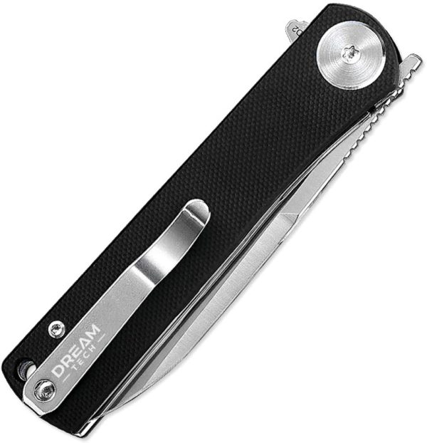 Dreamtech Linerlock G10 Black Folding Knife 3.25" D2