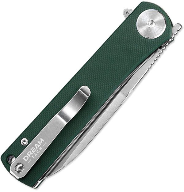 Dreamtech Linerlock G10 Green Folding Knife 3.25" D2