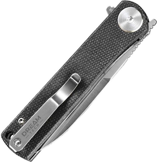Dreamtech Linerlock Folding Knife 3.25" D2 Black Micarta