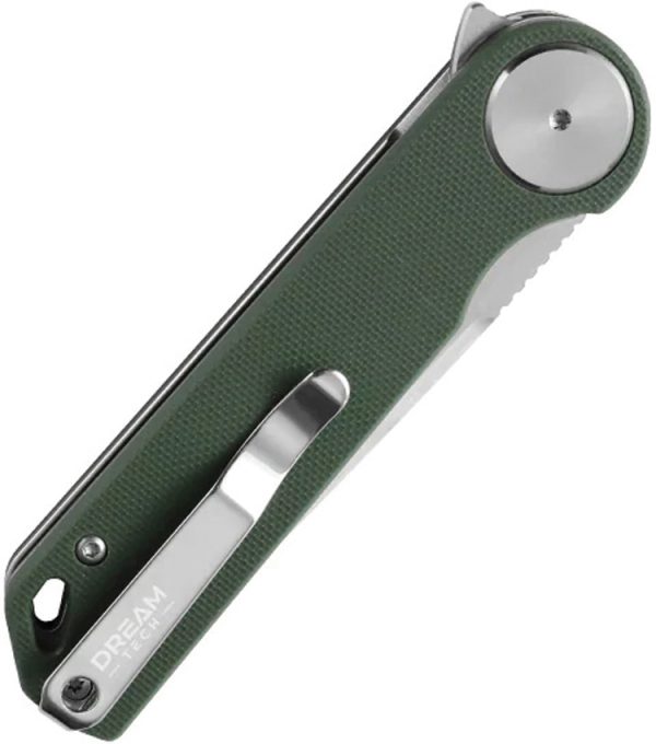 Dreamtech Linerlock Folding Knife Green G10 3.25" D2