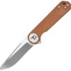 Dreamtech Linerlock Folding Knife D2 Drop Point Brown Micarta 3.25"