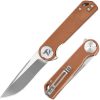 Dreamtech Linerlock Folding Knife D2 Drop Point Brown Micarta 3.25"