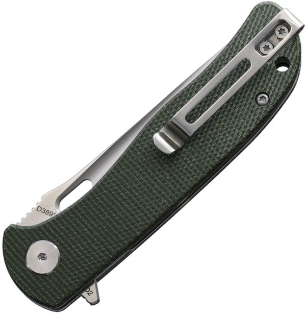 Dreamtech 3.25" D2 Linerlock Folding Knife Green Micarta