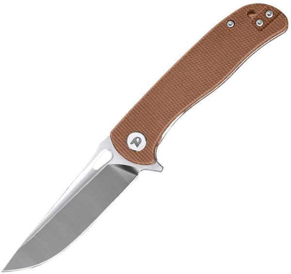 Dreamtech Linerlock Folding Knife D2 Drop Point Brown Micarta