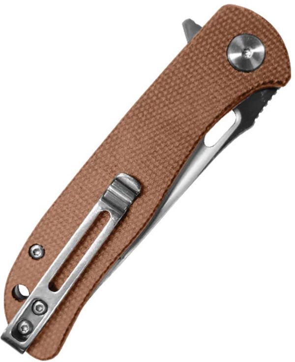 Dreamtech Linerlock Folding Knife D2 Drop Point Brown Micarta