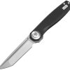 Dreamtech Button Lock Folding Knife D2 Tanto Black G10 3.38"