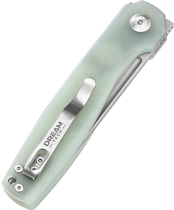 DTK4002GJ_add_01 Dreamtech Button Lock Folding Knife D2 Tanto Jade G10 4.5"
