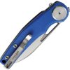 Dreamtech Button Lock Folding Knife Blue G10 D2 Steel Sheepsfoot