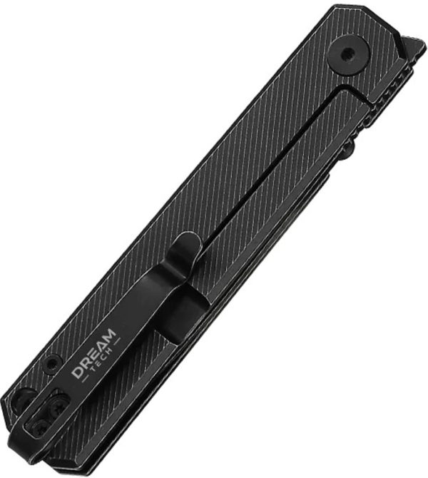 Dreamtech Framelock Ti Black Folding Knife 3.13" D2 Blade