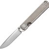 Dreamtech Framelock Ti Gray Folding Knife 3.13" D2 Drop Point
