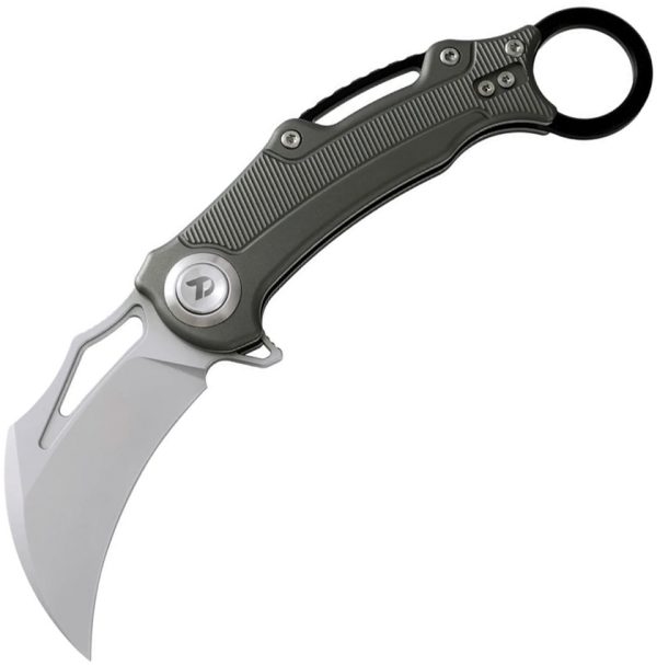 Dreamtech Button Lock Karambit Folding Knife 3" 14C28N Gray