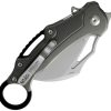 Dreamtech Button Lock Karambit Folding Knife 3" 14C28N Gray