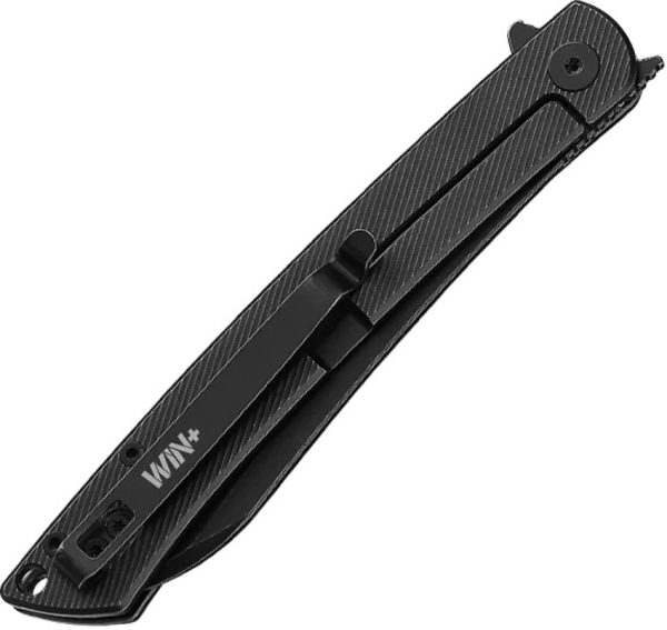 DTK4224TBL_add_01 Dreamtech Framelock Ti Black Folding Knife 3.75" D2 Blade