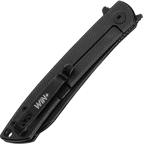Dreamtech Framelock Ti Black Folding Knife 3.25" D2 Sheepsfoot