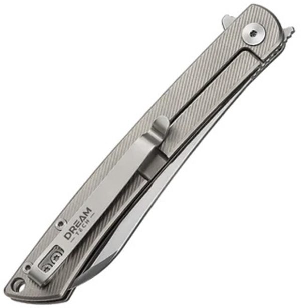DTK4224TGL-_add_01 Dreamtech Framelock Ti Gray Folding Knife 3.75" D2 Blade