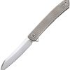 Dreamtech Framelock Folding Knife Gray Titanium 3.25" D2 Steel