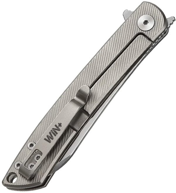Dreamtech Framelock Folding Knife Gray Titanium 3.25" D2 Steel