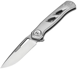 DTK4260VG Dreamtech D4260 Button Lock Folding Knife Gray Ti VG-10