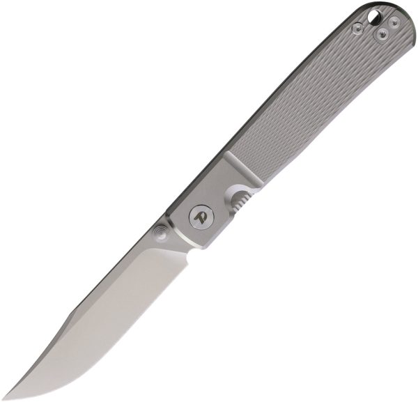 DTK4274TG Dreamtech Framelock Folding Knife Gray Titanium 3" D2 Steel