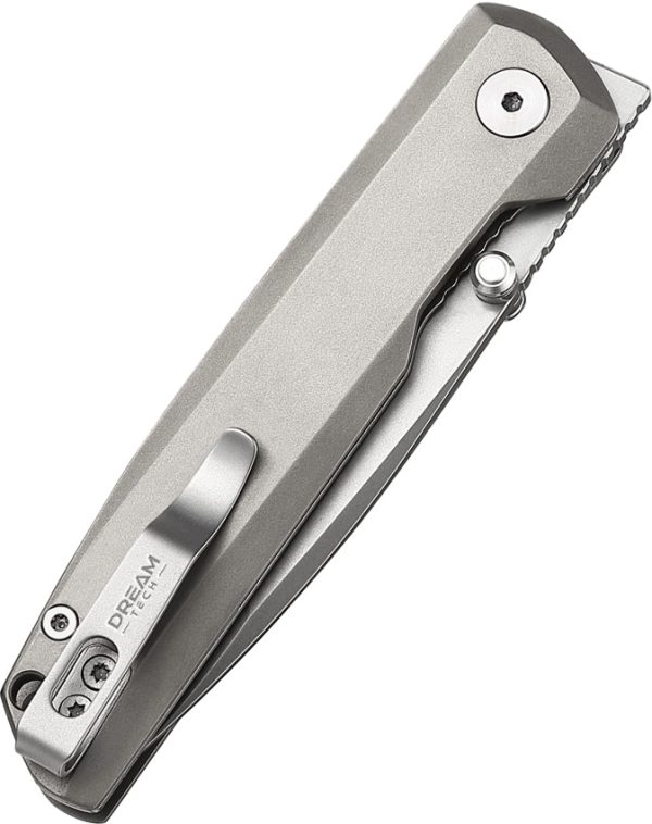 DTK4283TG_add_01 Dreamtech Linerlock Ti Gray Folding Knife 3" D2 Tanto