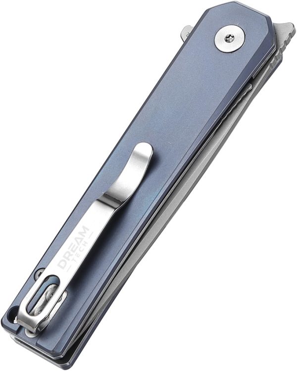 Dreamtech Linerlock Ti Blue Folding Knife 3" VG-10