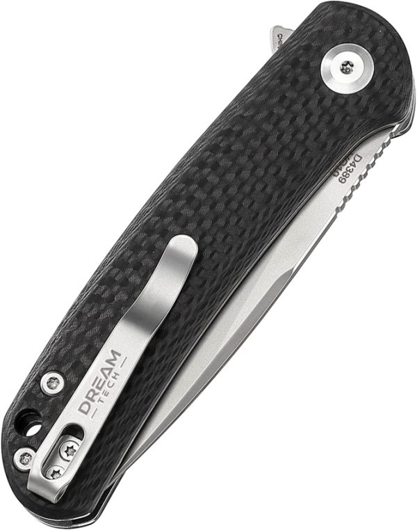 Dreamtech Button Lock Folding Knife 3.38" VG-10 Carbon Fiber