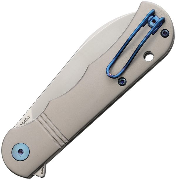Dreamtech Linerlock Ti Gray Folding Knife 3" 14C28N Sandvik